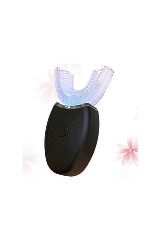 U Şeklinde Sonic Elektrikli Diş Fırçası Tam Otomatik Ultrasonik Beyazlatıcı Diş Fırçası Siyah, Yetişkinler İçin