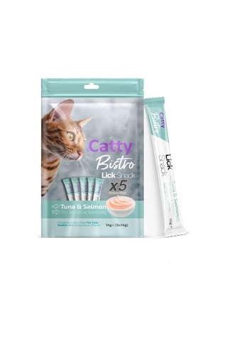 Catty Bistro Ton Balıklı Ve Somonlu Yetişkin Kedi Krema Ödülü 5 X 14 Gr