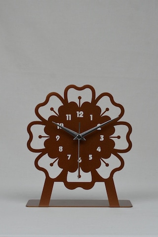 Mercan Model Metal Lazer Kesim Akar Sessiz Mekanizmalı Masa Saati Bakır