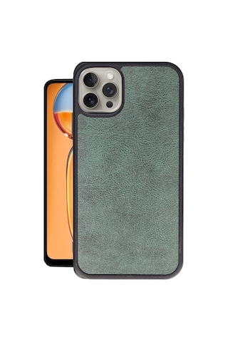 Cosmotex Newface Apple iPhone Uyumlu 14 Pro Max Kılıf Aras Deri Kapak - Koyu Yeşil