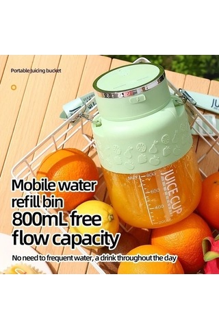 Fastbuy Yeşil Sinuoshop Büyük Kapasiteli Taşınabilir 1300mah Usb Şarjlı 18000 Rpm Elektrikli Sıkma Bardağı Yeşil