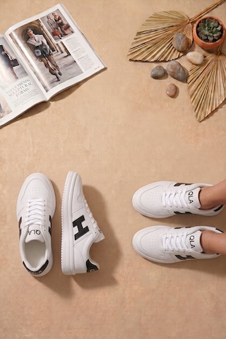 Ayakkabı Fuarı Elit Asqla1457 Kadın Klasik Sneaker Beyaz - Siyah