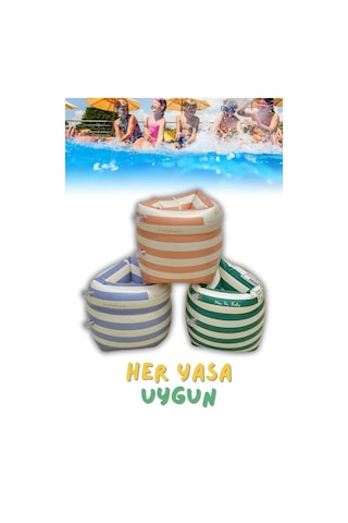 Çizgi Desen Turuncu Her Yaşa Uygun Yürüyen Kolluk, Şişme Deniz Havuz Yüzme Kolluğu, Yüzme Ekipmanları Turuncu