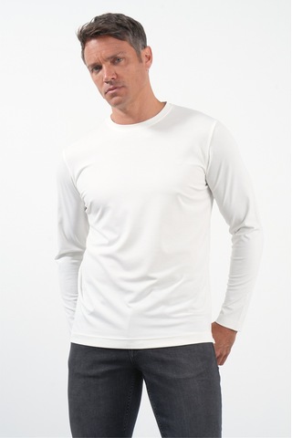 İmza Beyaz Bisiklet Yaka Uzun Kol Örme Standart Fit Esnek Sweatshirt 1013260150