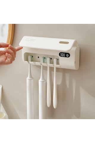 Mioji Mio Uv5f Pro 2600mah Şarj Edilebilir Uv Sterilizatörü Diş Fırçası Tutucusu Beyaz Beyaz