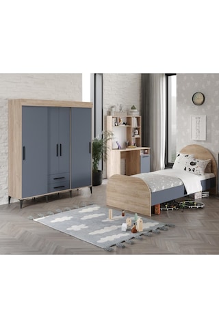 Afilli İzmir Cocuk Odası Takımı Tamamı Mdf Flora Ve Antrasit