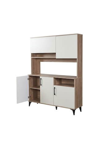 Kobos Kahve Köşesi Çok Amaçlı Mutfak Dolabı 150cm Sp02348 Bej