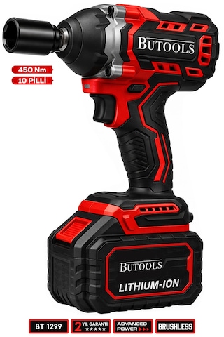 Butools ST-20 450 NM Akülü Somun Bijon Sökme Makinesi Matkap Vidalama Kırmızı