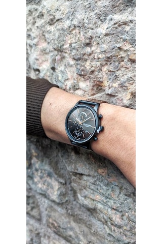 Lee Cooper Lc07224.640-nm Gün Göstergeli Hasır Kordon Metal Kasa 5 Atm Suya Dayanıklı Kahverengi Renk Erkek Kol Saati