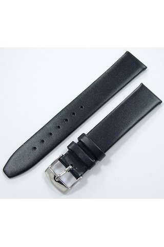 Bizon 22Mm Siyah Deri Saat Kayışı Dikişsiz Klasik Saat Kordonu Kü (326619017)