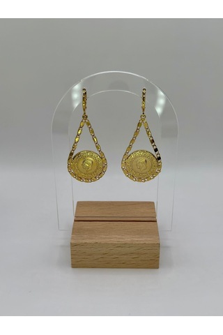 Arnes Jewelry Çelik Çeyrekli Küpe Gold