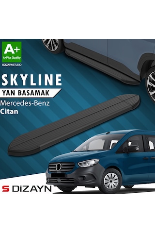 S-dizayn Mercedes Citan Skyline Siyah Yan Basamak 193 Cm 2012-2021 A+ Kalite