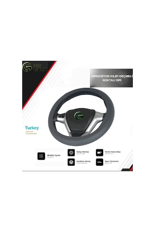 Direksiyon Kılıfı Geçmeli Noktalı Gri Gri