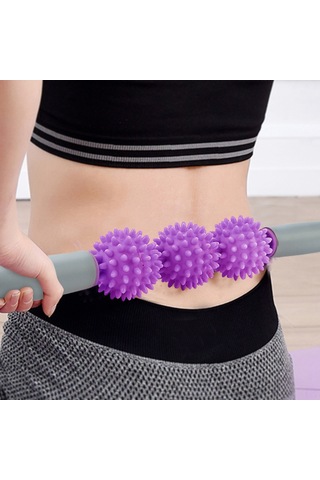 Tenfowee Mor 5 Tekerlekli İğne Toplu Derin Dokular Masaj Çubuğu - Kas Ağrısı Alınımı, Kan Akışını Artırma, Ev/spor Salonu Kullanıma Uygun Mor