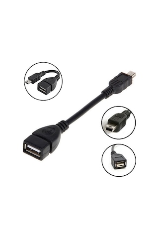 Maviaybilisim 5 Pin Mini Usb Erkek To Usb Dişi - Otg Kablo