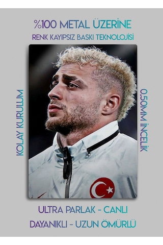 Parlak Metal Baskı Tablo - Bay, Barış Alper Yılmaz, Sarı Kırmızı