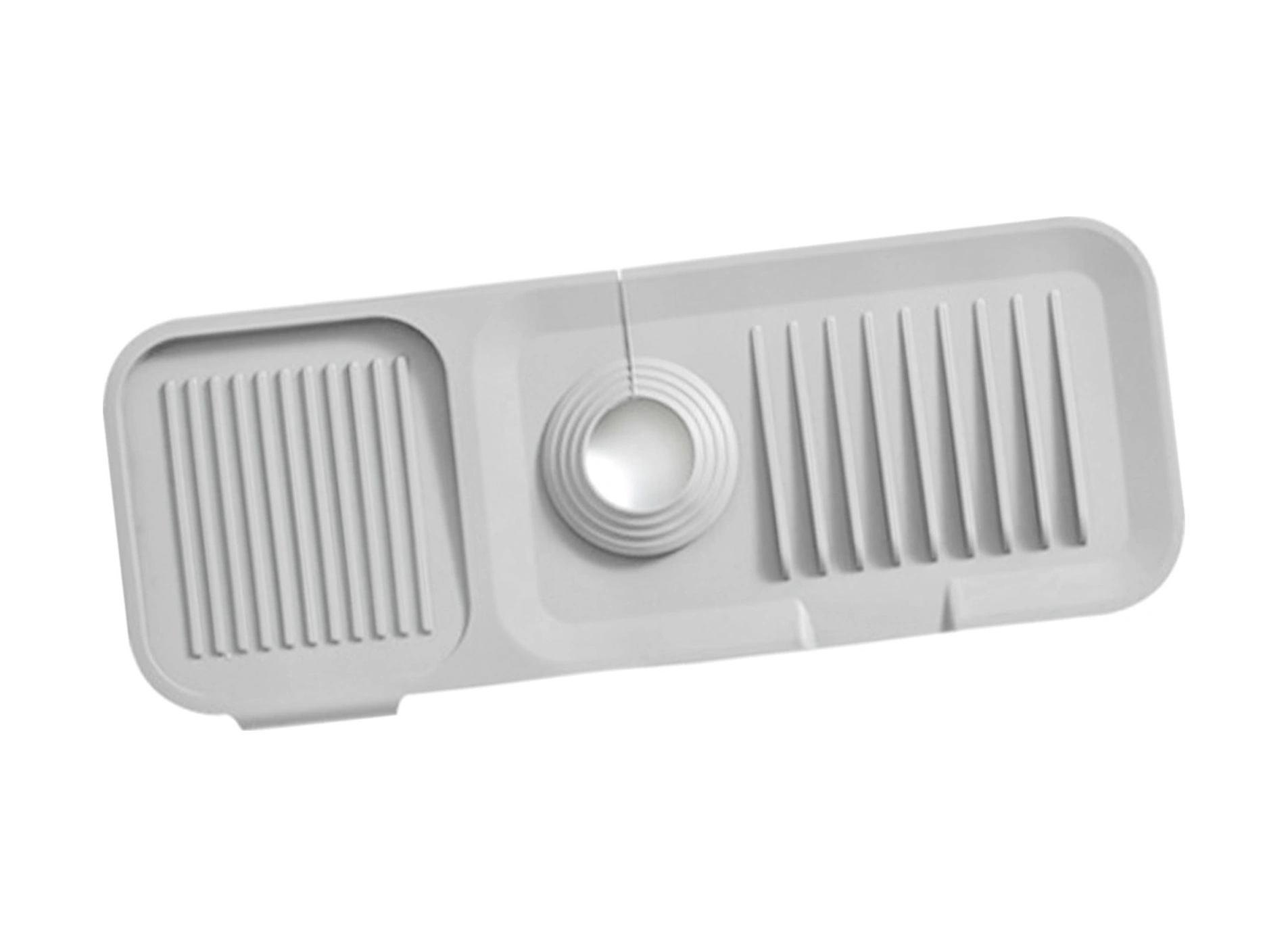 Konesam Silikon Lavabo Koruyucu Mat - Su Sızıntısını Engeller, Mutfak Tezgahını Kuru Tutar - Derin Gri 37x14cm Koyu Gri