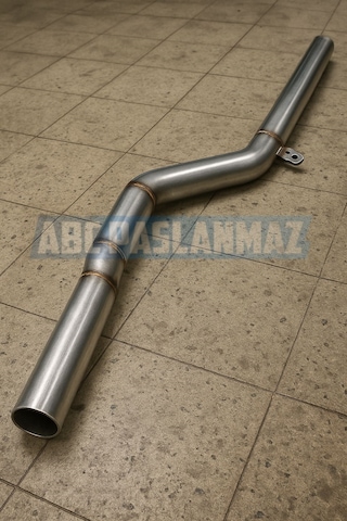 90mm Egzoz Ara Boru Boy150cm Krom Ekzoz Çıkış Borusu Kalınlık 2mm