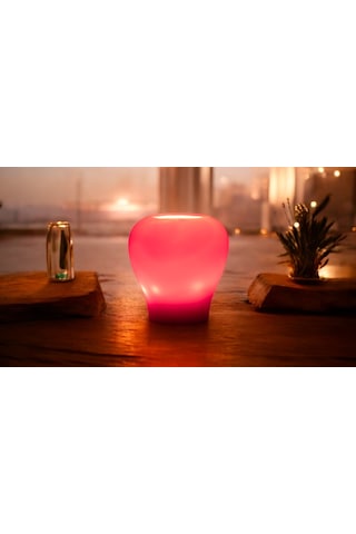 Fener Mum Vase Kızmızı Kavun Kokulu Dekoratif Mum