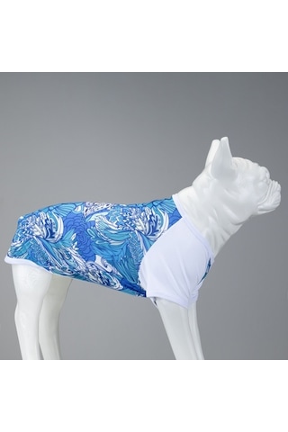 Blue Flowers Küçük, Orta Ve Büyük Irk Köpek Tshirt
