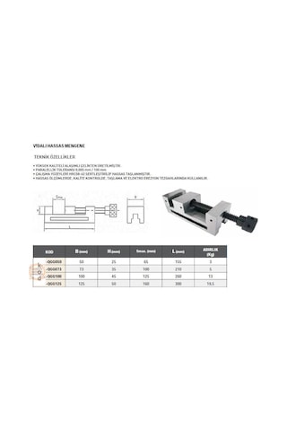 Taşlanmış Hassas Vidalı Cnc Mengenesi-qgg50