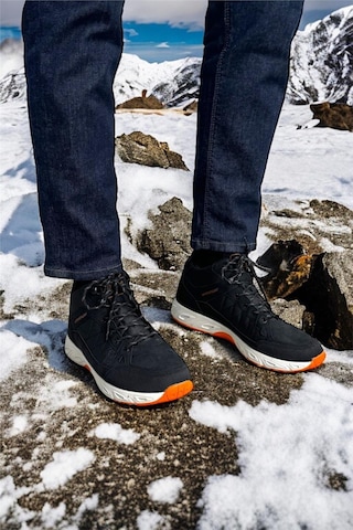 Liger Outdoor Bot Ayakkabı Kışlık Dayanıklı Sağlam Taban Bağcıklı Siyah - Turuncu-siyah - Turuncu Siyah - Turuncu