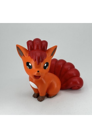Vulpix Pokemon Kendi Biblonu Kendin Boya Seti - 3 Boyutlu Sevimli Biblolar + 5 Akrilik Boya + Fırça
