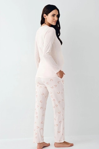 Pierre Cardin 9066 Hamile Lohusa Düğmeli Bisiklet Yaka Pijama Takımı - Tozpembe