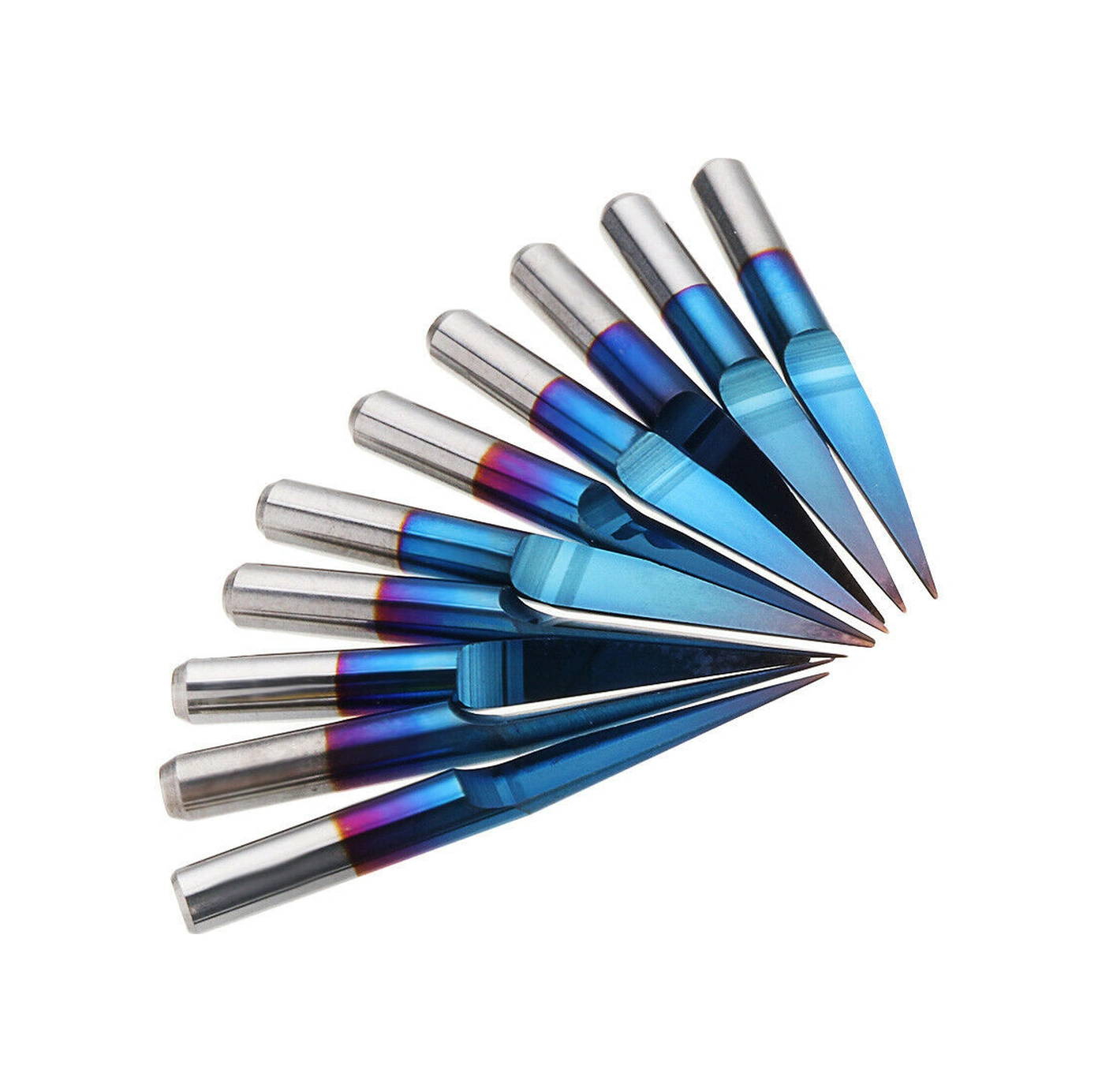 Yuntech01 10 Adet Tungsten Çelik 3.175mm V-şekilli Düz Taban Cnc Oymacılık Biti 10 /15 /20 /25 Açı, 0.1-0.4mm Kesme Çapı