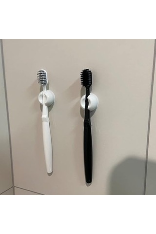 Vantuzlu 4 Parçalı Duvara Monte Diş Fırçası Tutucusu, Diş Fırçalarını Kuru Ve Tozsuz Tutmak İçin Çok İşlevli Duvara Monte Saklama Kancası Diğer