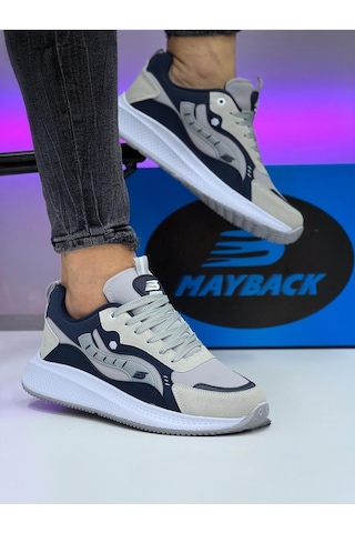 Mayback Erkek Sneaker,günlük Spor Ayakkabı,ortopedik Taban Gri - Lacivert