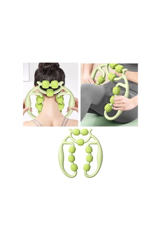 Dianziye Yeşil 9 Tekerlekli Dairesel Bacak Klembi - Kas Yorumu Giderici, Akupunktur Meridyen Masajı, Fitness Ve Yoga İçin Kompakt Bacak Masaj Aleti Çok Renkli