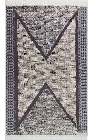 Eko Halı Arya Ar 02 Grey Yıkanabilir Çift Taraflı Modern Desenli Dokuma Kilim - 80x150