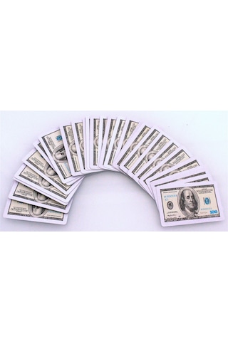 100 Dolar Desenli Oyun İskambil Kağıdı Deste Benjamin Franklin