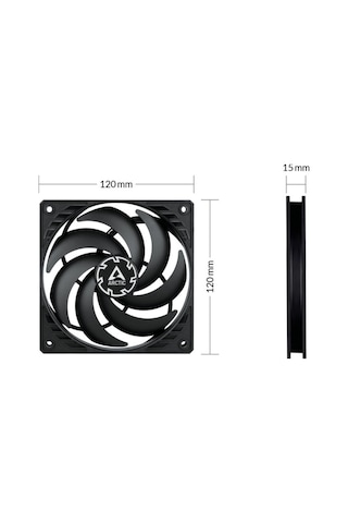 Arctic P12 Slim Pwm Pst 120Mm 2100 RPM Kasa Fanı Siyah