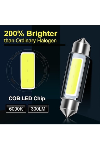 1 Adet C5w C10w Led Ampul Canbus 31mm 36mm 39mm 41mm Festoon Cob Led Araba İç Işık Kubbe Okuma Plaka Lambası 12 V Otomatik 6000 K Beyaz 41mm
