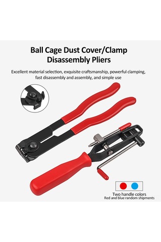 Symbee Çelik Kafes Klips Ve Demontaj Pliers Seti - Kaymazsız Kollü Boru Klips Aracı Kırmızı/mavi Rastgele