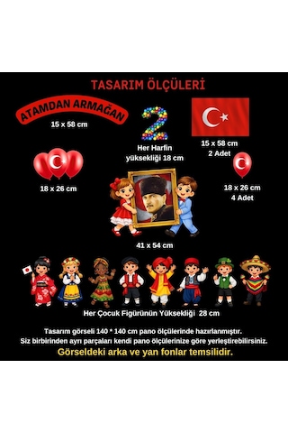 23 Nisan Ulusal Egemenlik Ve Çocuk Bayramı Pano Süsü Okul Ve Sınıf Panosu Figür Seti 7