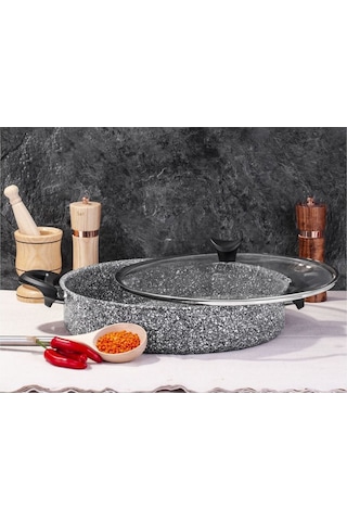 Taç Ultra Granit Basık Tencere 22 Cm Kırmızı