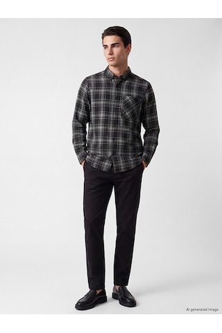 Lcw Eco Siyah Regular Fit Erkek Gömlek Ceket