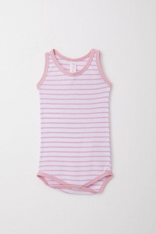 Breeze Kız Bebek Atlet Zıbın Body Çizgili 9 Ay-3 Yaş, Pembe Pembe