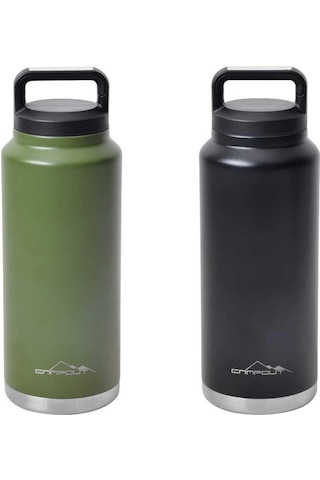 Campout Çift Katmanlı   Termos 1000 Ml Siyah
