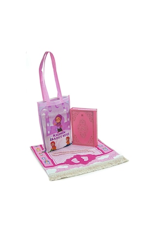 Kızımın Kuran Ve Seccade İbadet Seti Pembe