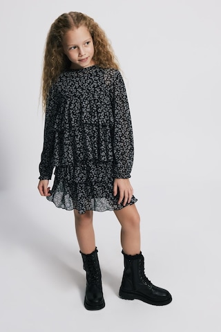 Kids Girl Çiçekli Fırfırlı Tül Mini Siyah Etek Siyah