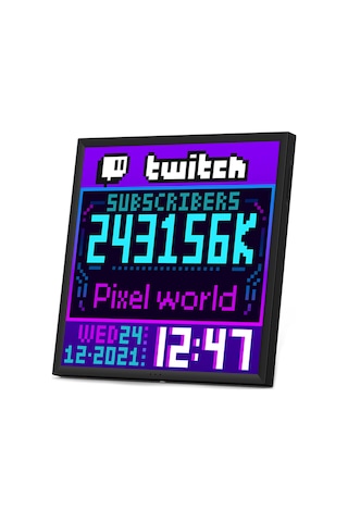 Divoom Pixoo-64 App Kontrollü Wifi Animasyonlu 64x64 Piksel LED Ekran Resim Çerçevesi-Abone Sayacı