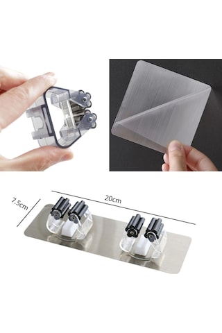 Mcg Pratik Organizer 4lü Yapışkanlı Fırça Paspas Mop Fırça Sabitleyici Ergonomik Alet Aparatı