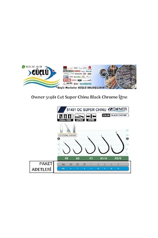 Owner 51481 Cut Super Chinu Black Chrome İğne No:5 - Standart