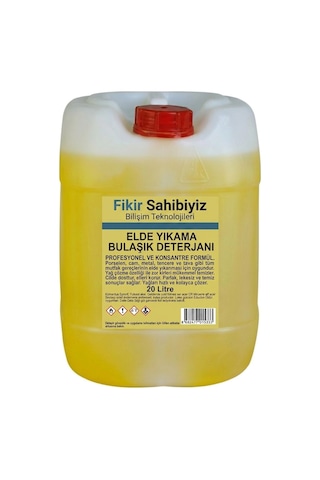 Konsantre Elde Yıkama Sıvı Bulaşık Deterjanı Profesyonel Yağ Çözücü 20 Lt