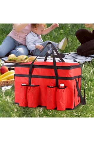 Suntek Yalıtımlı Gıda Teslimat Çantası Kırmızı Kırmızı