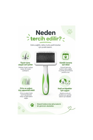 Andis Kedi Köpek İçin Genel Tarama Fırçası Sert Pinli Küçük